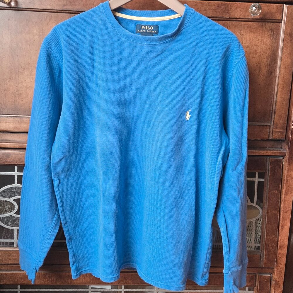 Polo Ralph Lauren- Beautiful Blue Waffle Knit Sweater